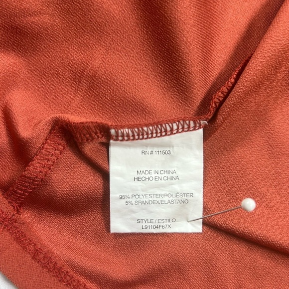 Lily White Orange Sleeveless Beaded Neckline Blouse. Size 3X. Fall Transition. - Picture 7 of 9